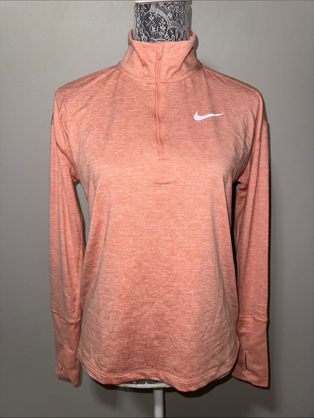 Nike Dri-Fit Quarter Zip Performance Top- Coral/Pink